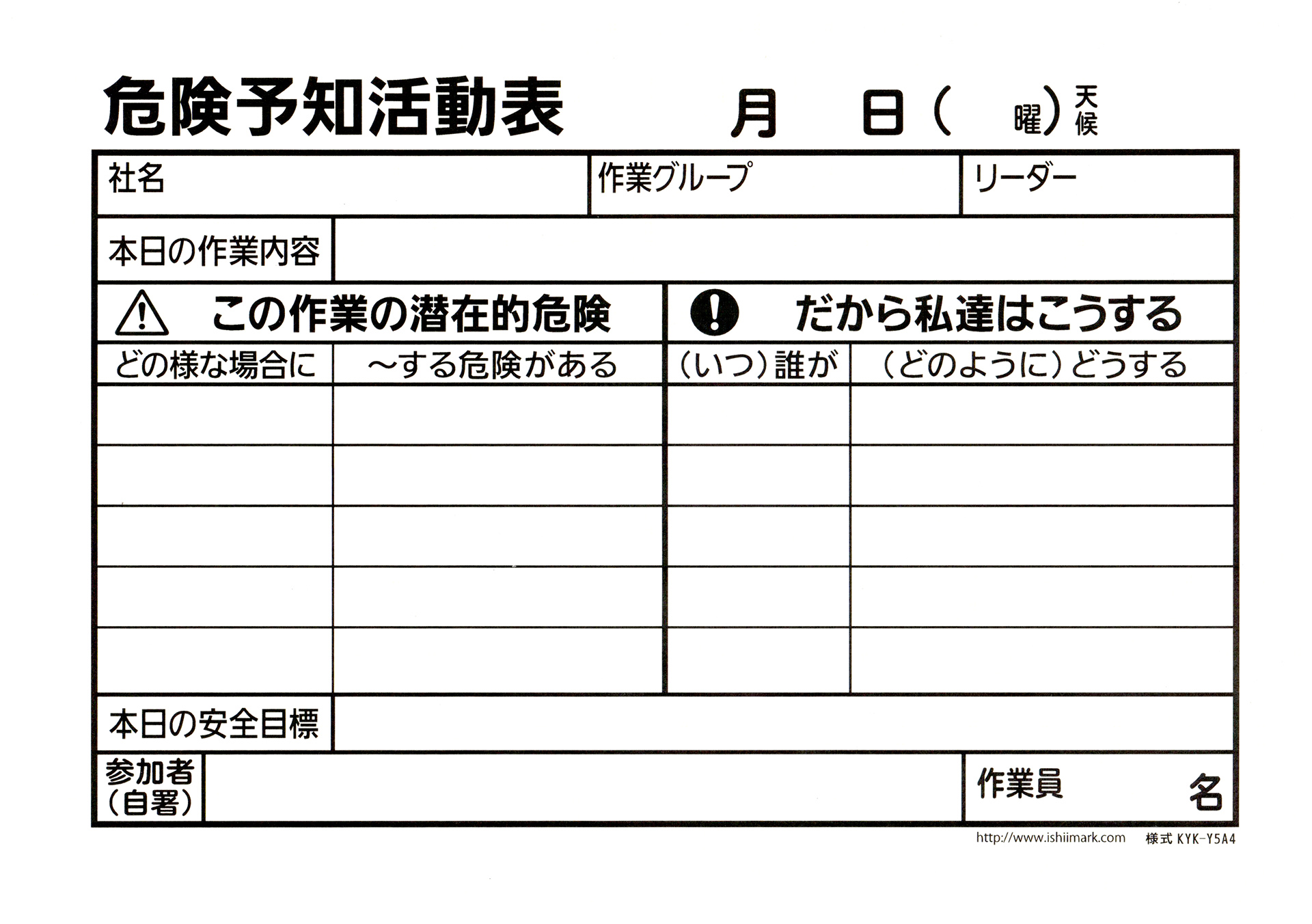 危険予知活動表